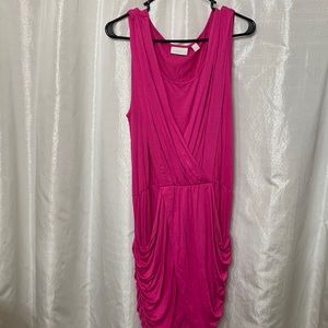 New York & Company Pink Draped Sleeveless Viscose
Cocktail Party Dress Large